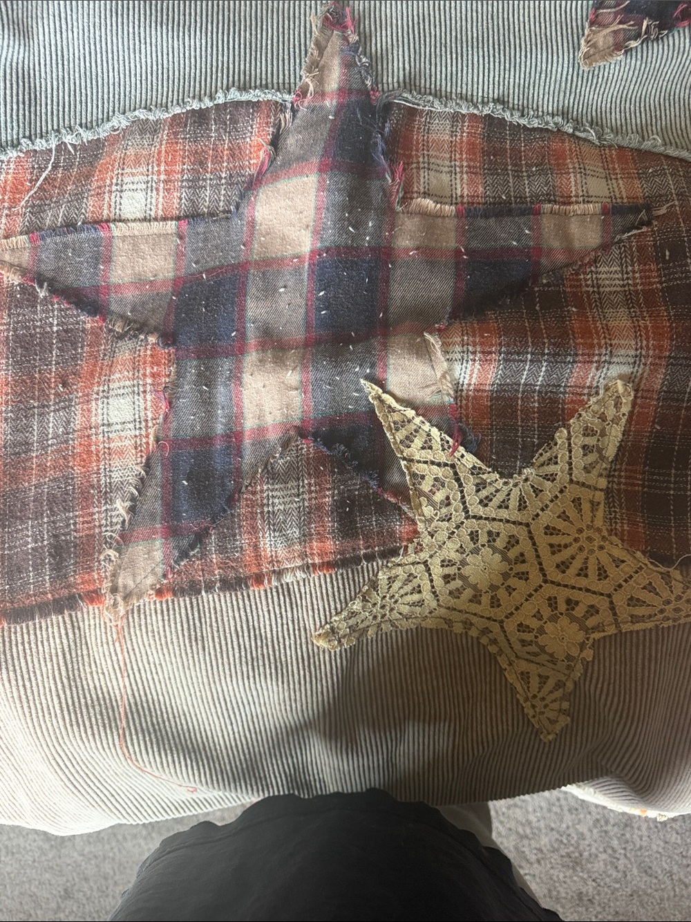 Olive & Rust Patchwork Corduroy Plaid Jacket - Picture 7 of 7